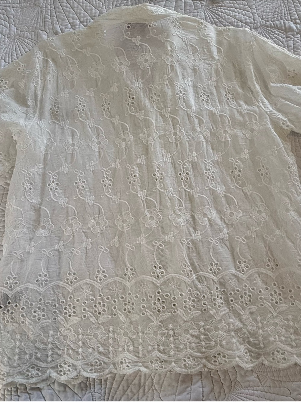 Johnny Was Deena White Embroidered Eyelet Blouse - Picture 3 of 3